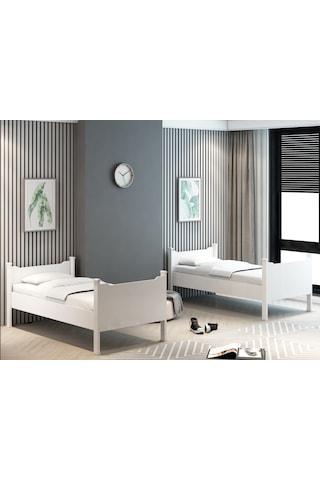 Afilli Ayrılabilen Tamamı Mdf Ranza Beyaz 90x190 R1005