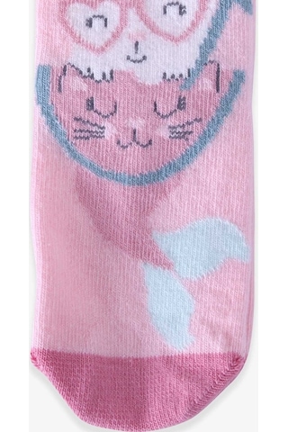 Breeze Kız Çocuk Soket Çorap Yaz Figürlü Pudra (1-2-7-8 Yaş)