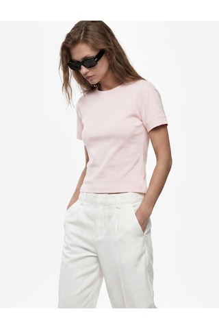 Koton Slim Fit Kısa Kollu Bisiklet Yaka Basic Tişört Pembe 6sak50400ek Gül
