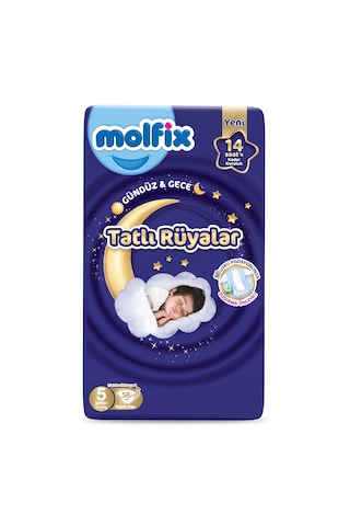 3 Paket Molfix Bebek Bezi Sweet Dreams Junior 5 Numara 58'li