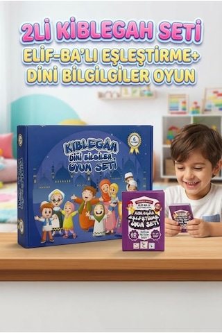 2'li Kiblegâh Seti: Dini Bilgiler Aile Oyunu Ve 60 Parça Elif Ba Eşleştirme Eğitici Oyun Seti