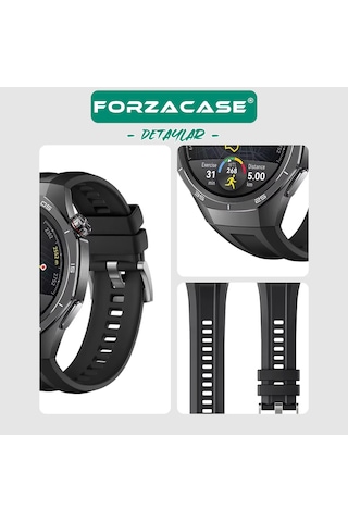 Forzacase Huawei Watch Gt 5 Pro 46mm İle Uyumlu Özel Tasarım Tokalı Silikon Kordon Kayış - Fc1063