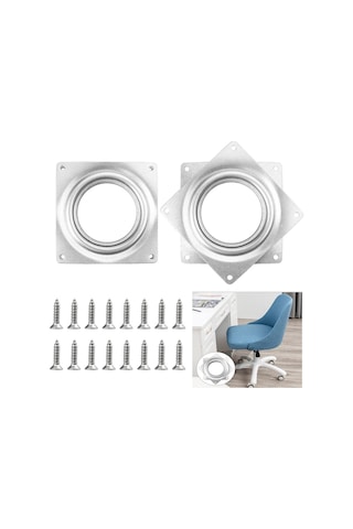 10 Cm Kare Lazy Susan Vidalı Döner Rulman Plakası, 2 Adet Çelik