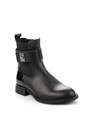 Bambi Siyah Hakiki Deri Kadın Bot & Bootie K02724400303 Siyah