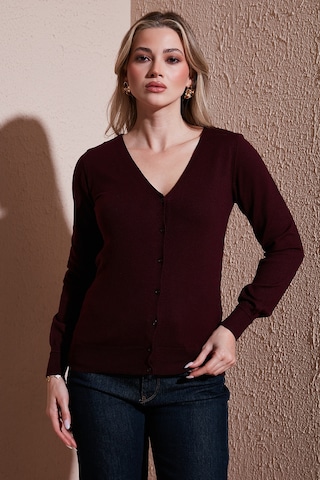 Fashion Friends Bayan Hırka 25k0781k1 Bordo Bordo