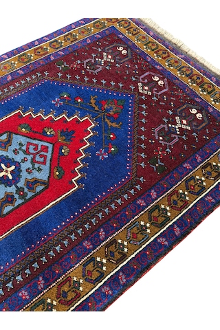 El Dokuma Sıfır Büyük Yahyalı Halısı 130x225 Kök Boya Yün Halı Lacivert