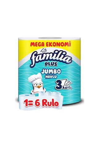 Plus Jumbo Havlu 1 3 Rulo 6 Adet