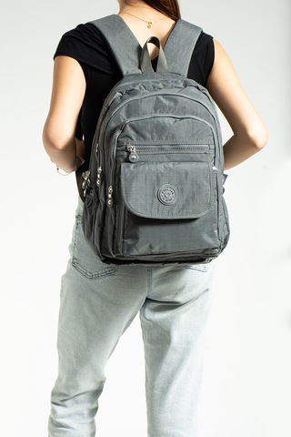 Nemo Bags Gri Unisex Okul Çantası, Crinkle Su Geçirmez Kumaş, Laptop Seyahat Sırt Çantası, 24 Lt, 40x30cm Gri