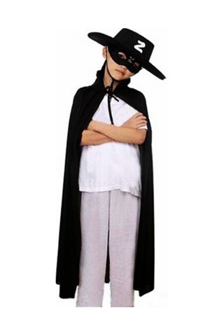 Hadpols Eğlence Ürünü Gösteri Kıyafeti Maskeli Set Çocuk Boy Pelerin + Şapka + Maske Kostüm Seti Çok Renkli