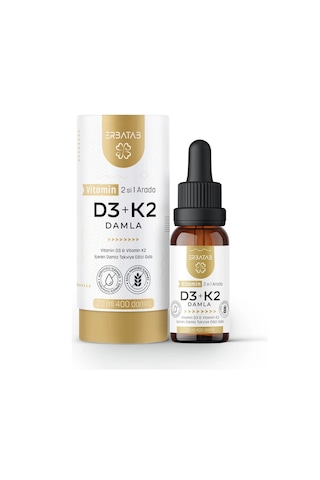 Erbatab D3 K2 İkisi Bir Arada Damla Vitamin 20 ML