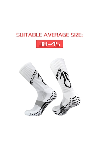 Reedark Profesyonel Antipatik Futbol Çorabı - Lastik Pad Teknolojisiyle Kayma Engeli, Spor Ve Gündelik Kullanım İçin Siyah