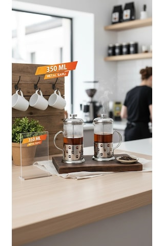 French Press - Filtre Kahve Ve Bitki Çayı Demliği 350 Ml 2-adet Çok Renkli