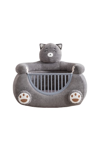 Beşik, Kedi Peluş Kumaşlı Hayvan Figürlü Beşik Renkli