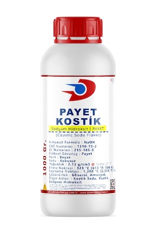 Payet Kostik Soda | Sodyum Hidroksit | Sud Kostik | 1 Kg