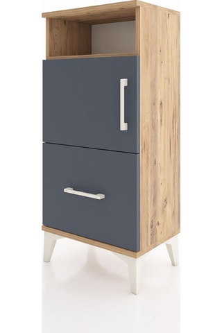 Arges Komodin 2 Raflı Tek Çekmeceli 2 Kapaklı 44x30x96 Çam-an... Çam