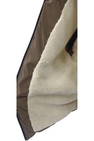 Erkek Çocuk Önü Çapraz Fermuar Model Kapüşonu Çıkabilen İçi Peluş Astarlı Kahverengi Mont 3307 Kahverengi