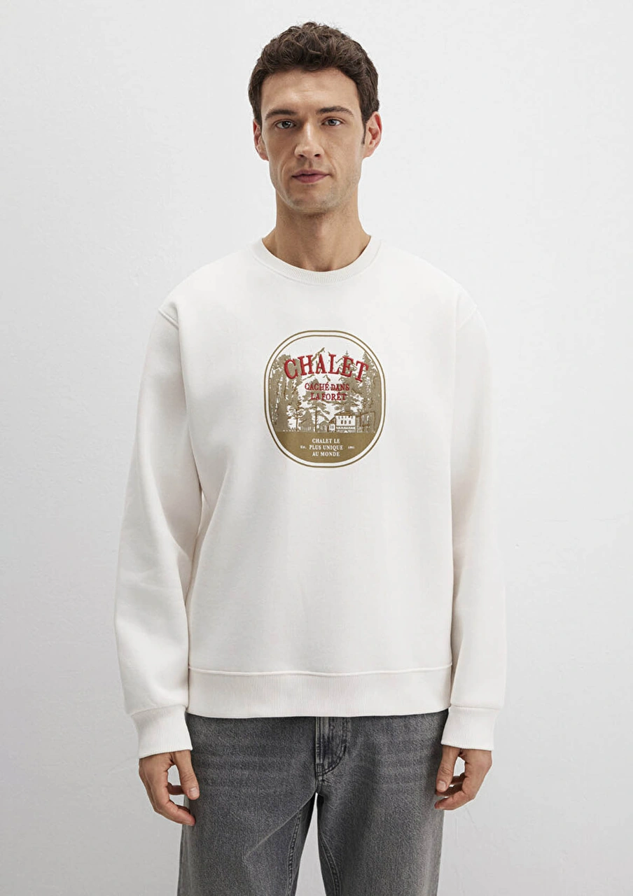 Mavi Kırık Beyaz Erkek Sweatshirt M0s10484-70057 Kırık Beyaz