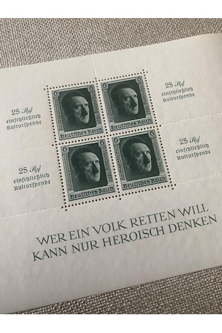 Adolf Hitler 48 Doğum Günü Damgasız Pul Bloğu 017