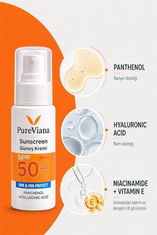 Pureviana Güneş Kremi SPF50+ Pa++++ 50 ML