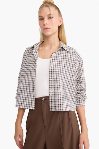 Defacto Coool Oversize Geniş Kalıp Crop Kareli Uzun Kollu Gömlek E6934ax25aubn549 Kahve