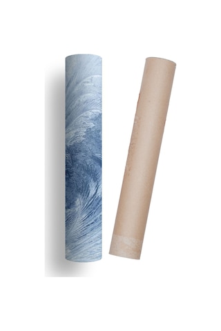 Mutfak Tezgah Arası Kendinden Yapışkanlı Folyo Kaplama Mavi Yaprak Desen 60cmx100cm