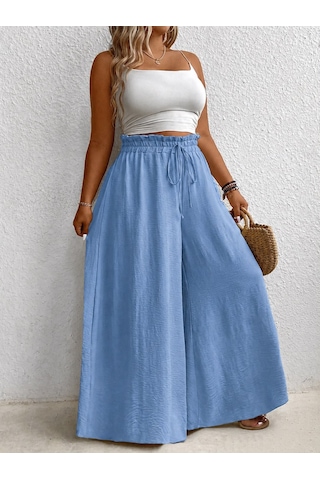 Tuzu Moda Kadın Pantolonu Lastikli Pantolon Yeşil