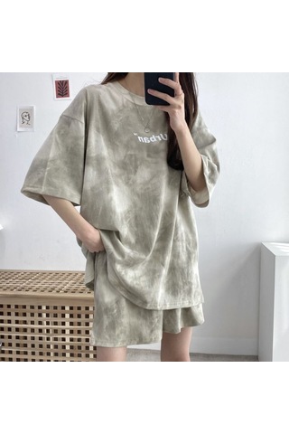 İnce Kesim Spor Ve Rahat Kadın Üst Ve Şort İkili Set Açık Mavi