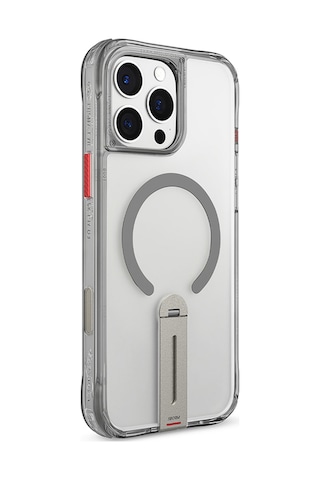 Apple Uyumlu iPhone 16 Pro Kılıf Magsafe Şarj Özellik 360 Derece Dönebilen Standlı Skinarma Helix Kapak Titanyum