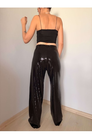 Gecce Siyah Işıltılı Pantolon siyah