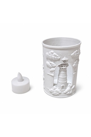 Deniz Feneri Tasarımlı Dekoratif Led Mumluk 10 Cm Lighthouse Temalı Dekoratif Aydınlatma .
