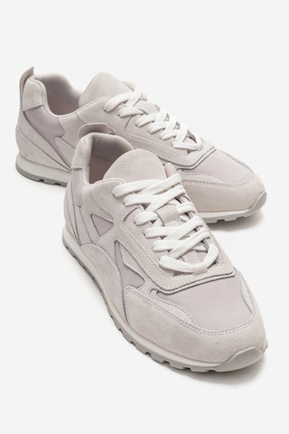 Luvishoes Sahra Buz Süet Hakiki Deri Kadın Sneaker Buz
