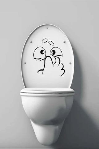 Dekoratif Sevimli Koku Klozet Kapağı Banyo Wc Sticker 24x21 Cm