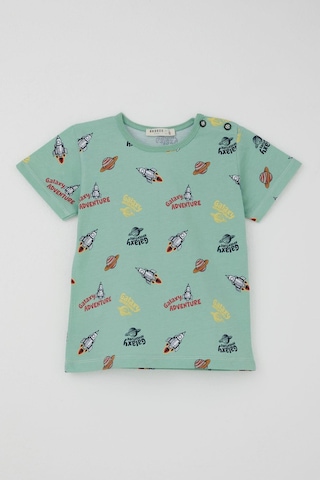 Breeze Erkek Bebek Şortlu Pijama Takımı Galaksi Macerası Temalı 9 Ay-3 Yaş, Su Yeşili