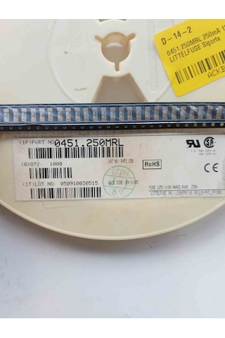 0451.250mrl 250ma 125v Smd Littelfuse Sigorta 2 Adet