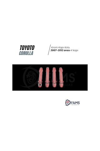 Toyota Corolla Uyumlu Krom Kapı Kolu 4 Kapı 2007-2012 P.çelik
