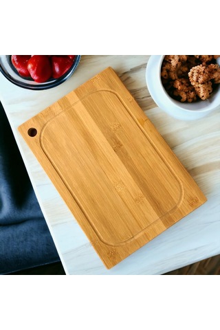 Bambu Kesme Tahtası Antibakteriel Yıkanabilir Doğrama Tahtası Dikdörtgen 32x22 Cm Orta Boy 172 Çok Renkli