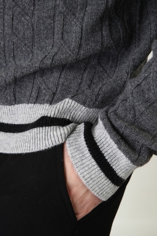 Ferraro Füme/A.Gri Bisiklet Yaka %100 Kuzu Yünü Erkek Kazak Füme Gri Füme