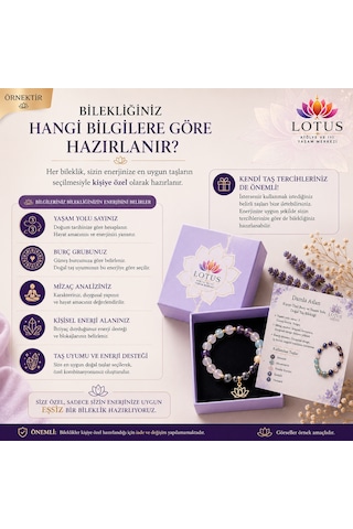 Kişiye Özel Doğal Taş Bileklik Burç, Yaşam Yolu & Enerji Analizine Özel Tasarım Seri
