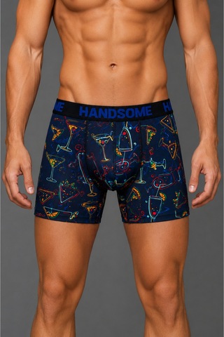 Brem Handsome Kokteyl Desenli Erkek Boxer Çok Renkli