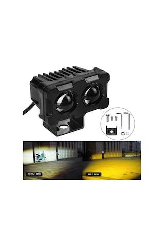 Robot Sis Farı Çift Renk Sarı-beyaz Araç Motosiklet Off Road Led Lamba 50w Metal 1 Adet