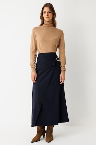 Toka Detaylı Anvelop Kapamalı Etek Laci Laci