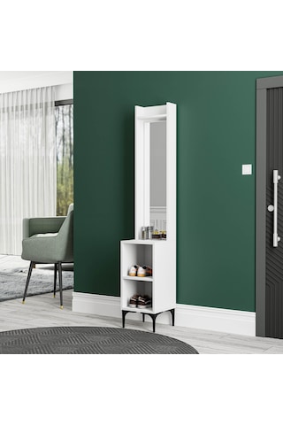 5040 Royal 2 Raflı Aynalı Portmanto Modülü Beyaz