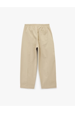 Koton Pileli Pamuklu Oversize Gabardin Kumaş Pantolon Bej 6skb40089tw Ekru