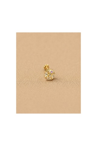14 Ayar Altın Desenli Top Model Tragus Piercing Küpe Diğer