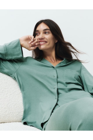 Marks & Spencer Pamuk Modal Karışımlı Pijama Takımı Yeşil