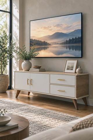 Ephesus Tv Ünitesi 150 X 60 X 40 Cm - Meşe Beyaz - Meşe