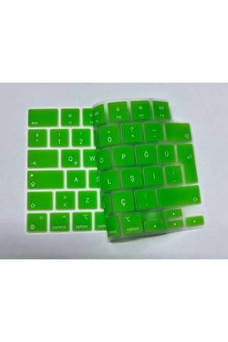 Arabulalaca MacBook Uyumlu Air 15 A2941 M2 Türkçe Klavye Koruyucu Yeşil