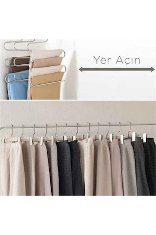 Pantolon Ve Eşarp Askısı Çok Amaçlı 5 Katlı Dekoratif Metal Askı 1 Adet Diğer