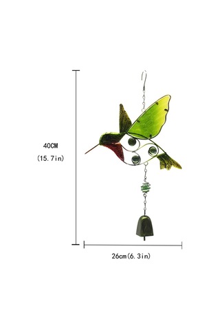 Kosona Çift Renkli Kuş Şekilli Metal Ve Cam Zil, Doğa Sesleriyle Ev Dekorasyonu, Stres Azaltıcı, Bahçe Balkon Hediyelik