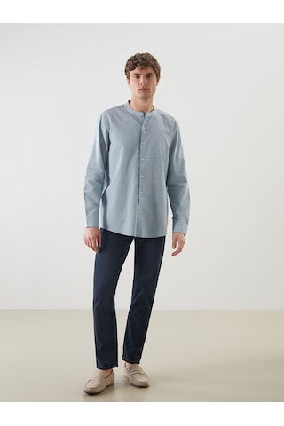 Lcw Vision Mavi Regular Fit Uzun Kollu Poplin Erkek Gömlek